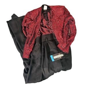 Vintage John Roberts Jumpsuit and Sequin Jacket 2 Pieces Set Size 8 NWT